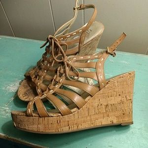 Tan wedge sandals